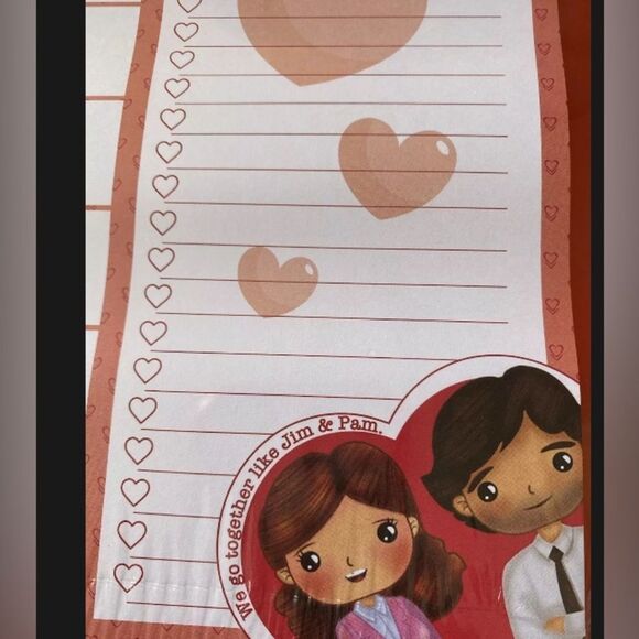 The Office NEW List Pad & Pen Set Jim & Pam Writing Note Pad Gift Valentine - Picture 4 of 5